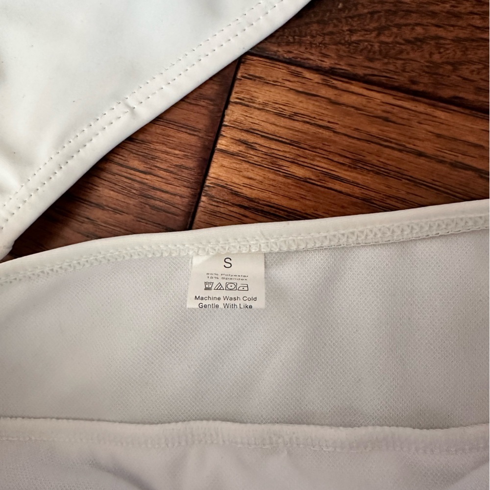 Shein White Mesh Strapless Bikini Size S - Picture 5 of 6